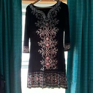 White House Black Market black dress with pattern